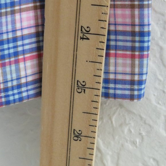 Egara* Men's Long Sleeve Button Down Curved Hem‎ Plaid Dress Shirt ~ Size Large - Picture 9 of 11